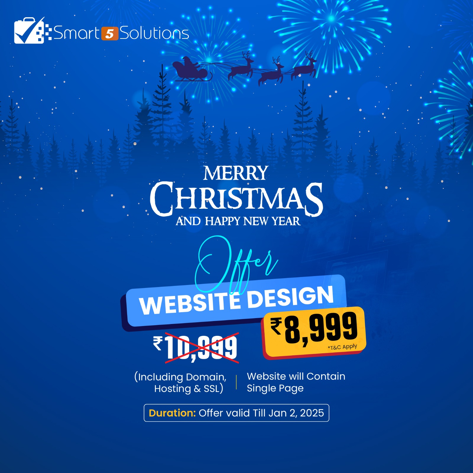 Christmas Offer for Website Development service - Smart 5 Solutions | Smart 5 Solutions